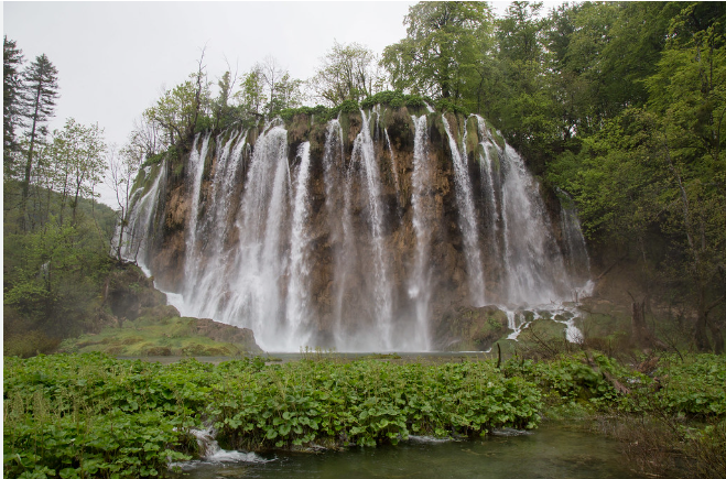 Waterfalls from different levels on same hill